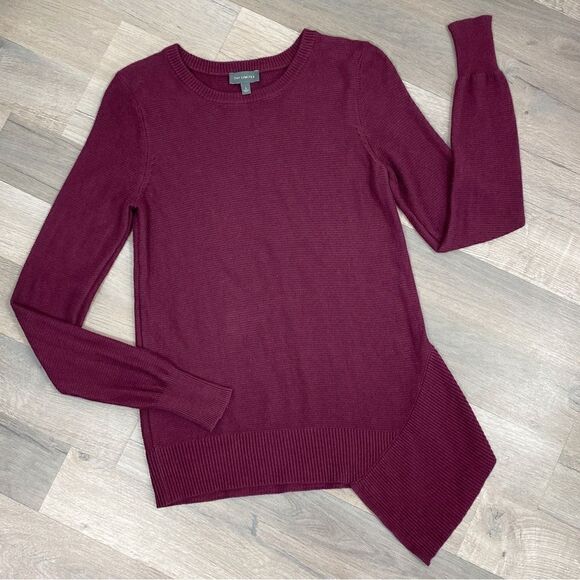 The Limited Sweater Asymmetrical Hem Pullover Tunic Maroon Size Small - Picture 11 of 12